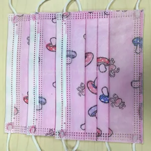 Printed Spunlaced Nonwoven Children Cartoon Color Mask Cloth Thermal Transfer Processing Custom Leopard Lace Camouflage PP thumbnail-1
