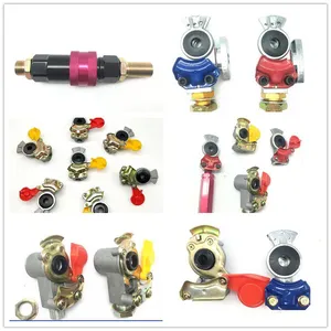 Service Emergency Glad Hand, Anodized Aluminum Extension Handle, Grips and Seals for Semi Truck Trailer Tractor RV, Air Brake Coupling Handshake, Gladhand Connector thumbnail-4