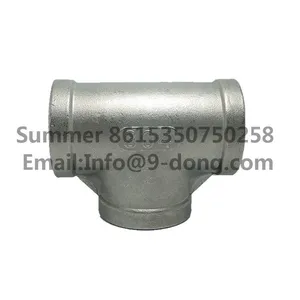 4 Inch Tee 3 Way Tee Threaded Pipe Fittings Stainless Steel SS 304 Female x Female x Female thumbnail-3
