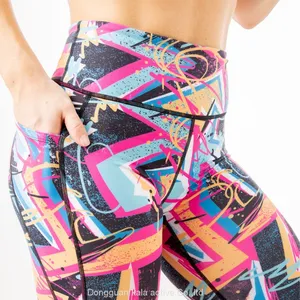 Woman's Plus Size Capris Activewear Exercise Leggings W/Designs&Digital&Mesh thumbnail-5