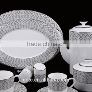 Bone China 15pcs Tea Set With Silver Decal thumbnail-1