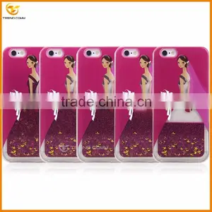 China Supplier Wedding Dress Liquid for Iphone 6 Glitter Cover Case thumbnail-2