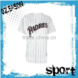 100% Polyester Dry Fit Baseball Jersey Pinstripe Baseball Jerseys Wholesale thumbnail-1