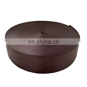 Hot Sales Durable Brown Color 47mm High Tenacity OEM Fabric Woven Polyester Webbing Strap for Airplane Car Seat Belt thumbnail-1