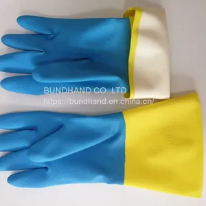 Bicolor Neoprene and Latex Industrial Work Gloves thumbnail-4