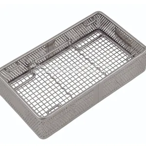 Sterilisation Basket – Replace Green Plastic Trays Sterilisation Basket – Wire Mesh Base, Perforated Sides – Various Sizes thumbnail-2