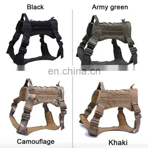 Wholesale Tactical Dog Harness Military Working Vest Adjustable Large Training Harness Hunting Military Tactical Dog Ves thumbnail-4