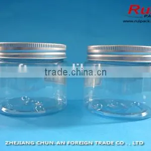 PET Transparent Plastic Jar for Cosmetic, Empty Cream Jar With Aluminum Cap thumbnail-1