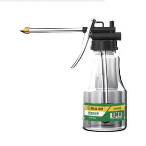 High Pressure Rigid Spout Hand‑Press Oil Can 350ML Steel Oiler With Stainless Steel Spout & Brass Nozzle thumbnail-1