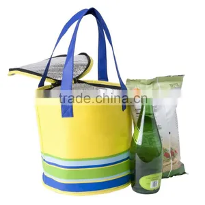 Large Round Reusable Insulated Picnic Cooler Shopping Bag thumbnail-2