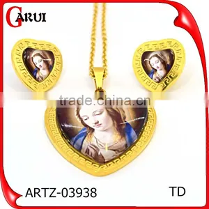 316l Stainless Steel Jewelry Pendant Necklace Blessed Virgin Mary Gold Jewelry 18k thumbnail-4