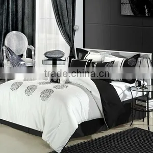 White and Black Cotton Microfiber Comforter Set Made in China Supplier's Choice thumbnail-1