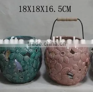 "pinsun"new Design Ceramic Lantern With Solor Light thumbnail-2