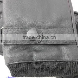 Compact Men's Leather Gloves, Fall and Winter Warm Fashion Line Cycling Gloves, Cold Weather Gloves thumbnail-3