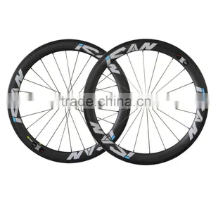 Toray Full Carbon 56mm Road Bicycle Carbon Wheels,carbon Bike Wheels Clincher Novatec Sapim CX-Ray Spokes 27mm Width 56C thumbnail-1