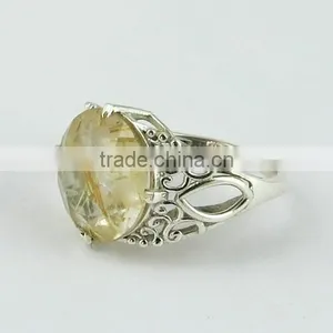 Big Dreams Golden Rutile Ring, Gemstone Silver Jewellery, Online Silver Jewellery thumbnail-3
