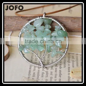 Wholesale Natural Rose Quartz Crystal Birthstone Tree of Life Handmade Pendant SCC0356 thumbnail-3