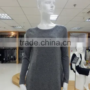 Lady's Crew Neck Fashion Jacquard Cardigan Garment 2016 Fall/winter Viscose/nylon/wool thumbnail-1