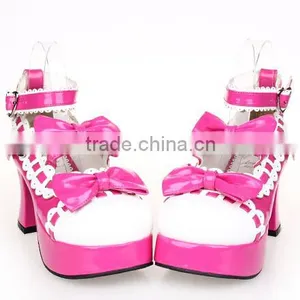 Ladies Relax High Heel Dinner Girls Bow Canvas Shoes thumbnail-1