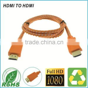 Orange HD TV Cable Sleeving Braided Cable High Speed Connect Wire For 3D TV Support 1080P Cable thumbnail-1
