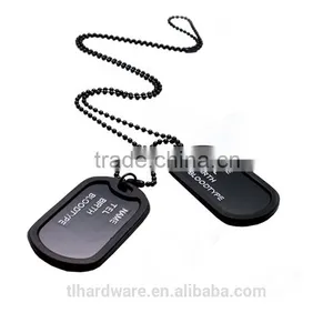 2016 New Unique Designer Mens Military Army Style Black 2 Dog Tags Chain Mens Pendant Necklace Jewelry Accessories Hot thumbnail-4