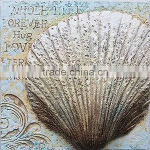 Modern Beautiful Shell Home Decor With Frame Seascape Painting thumbnail-3