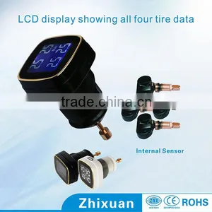 4-internal TPMS Flat Tire Pressure Sensor With Cigarette Lighter LCD Display thumbnail-1