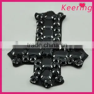 Fashion Handmade Embroidered Black Stone Beaded Appliques Wholesale WPH-1826 thumbnail-2