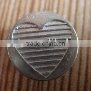 10mm Heart Shape Alloy Garment Accessory Baby Fancy Jeans Rivet thumbnail-1
