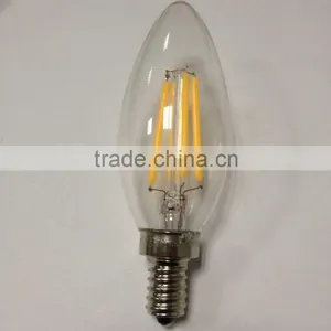 2015 ETL CE LED FILAMENT CANDLE LIGHT LED BULB E12S 2W 4W FULL SILICON GLASS 110V thumbnail-1