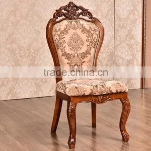 Dining Room Brown Typical and Plain Dining Chairs Fabric Wood Frame Dining Chairs thumbnail-6