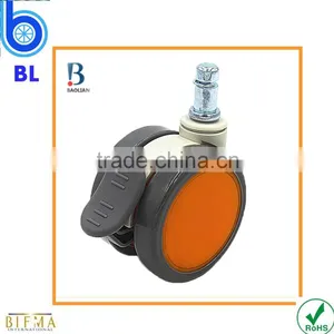 High Quality 64mm Orange TPR Locking Appliance Furniture Wheel Caster thumbnail-4