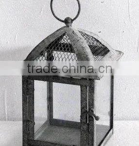 100590F- Square Metal Candle Lantern thumbnail-1