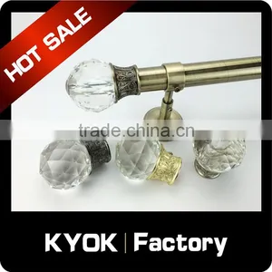 KYOK High Quality White Metal Curtain Rods Wholesale , 28mm Hollow Metal Curtain Rod thumbnail-3