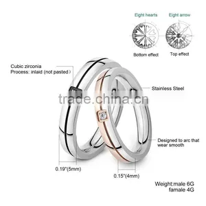Couple Finger Rings Titanium Steel Simple Design Set Ring thumbnail-3