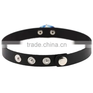 Fashion Women Man Round Zodiac Pendant Necklace Leather Chain Necklace Choker Vintage Jewelry thumbnail-6
