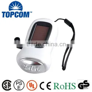 Hand Crank Emergency Dynamo Solar 3 LED Hand Rechargeable Flashlight thumbnail-1