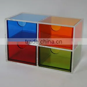 Acrylic Jewelry & Cosmetic Storage Box w 4 Drawers (Case/Organizer) thumbnail-1