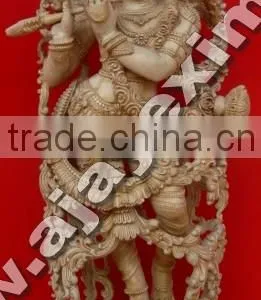 Teak Wood Kirshna Statue thumbnail-1