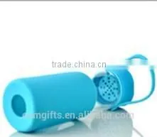 16 Oz. Glass Candy Color Water Bottle With Silicone Strap thumbnail-6