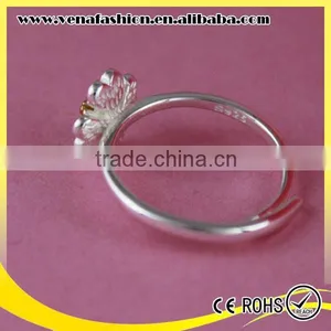 Korea Flower Opening Ring Adjustable 925 Sterling Silver Rings thumbnail-3