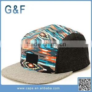 Custom Printed Blank 5 Panel Snapback Hat thumbnail-4