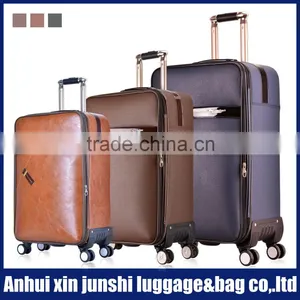 Great Quality pu Genuine Leather Business Leisure Luggage Vintage Suitcase thumbnail-1