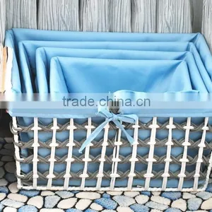 Woven Blue Cloth Storage Boxes thumbnail-1