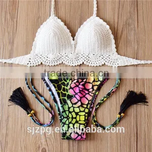 Hand Knitted Lady Bikini 2016 Hot Selling Handmade Knit Swimsuit Quality Choice thumbnail-1