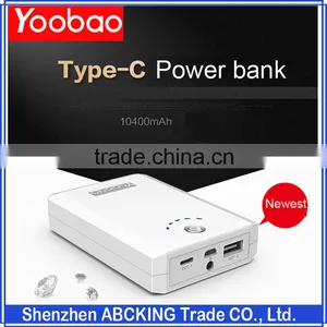 Original Yoobao 10400mAh Type C Power Bank 2.4A Fast Charging For Xiaomi 4 / NOKIA N1 / Macbook / Cellphone thumbnail-1