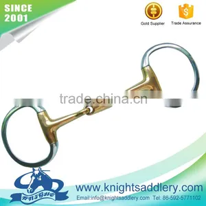 Eggbutt Horse Bit With Brass Mouth and Stainless Steel Rings thumbnail-1