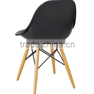 Designer Dining Side Wood Leg Replica ABS Plastic Chair thumbnail-4