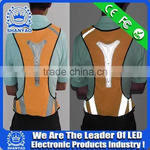 2016 Hot Selling LED Refletive Mesh Weskit For Road Safety At Night thumbnail-4