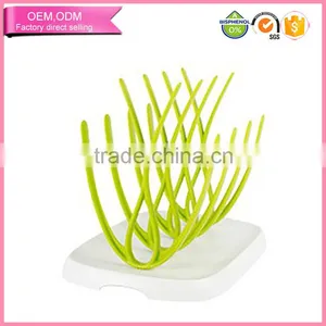Manufacture Supply BPA Free Durable Green Sprout Drying Rack for Baby Milk Feeding Bottle thumbnail-1